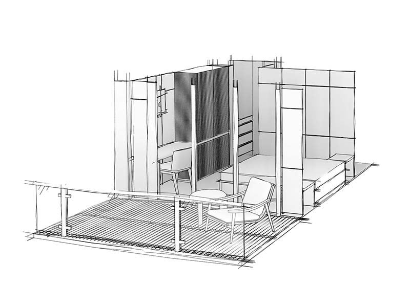 yacht interior design sketch by Suvorov Yacht Design